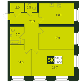 103,2 м², 3-комнатная квартира 10 836 000 ₽ - изображение 18