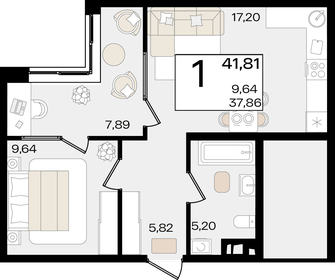 35 м², 1-комнатная квартира 6 200 000 ₽ - изображение 78