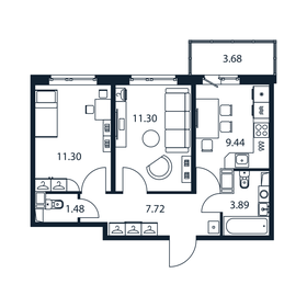 46,5 м², 2-комнатная квартира 7 637 888 ₽ - изображение 30