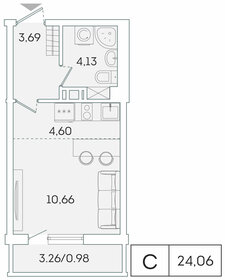 21,2 м², квартира-студия 3 997 479 ₽ - изображение 93