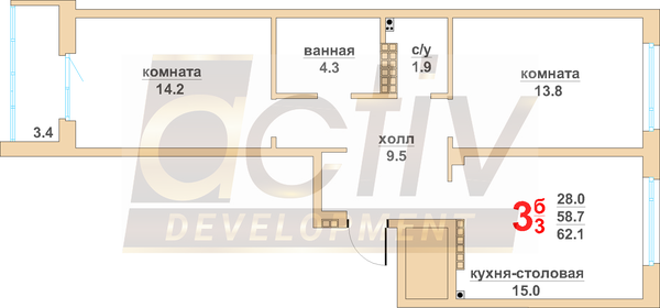 48,3 м², 2-комнатная квартира 6 099 000 ₽ - изображение 84