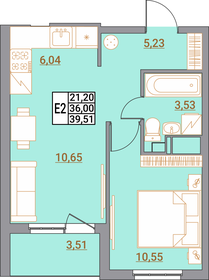 Квартира 39,5 м², студия - изображение 1