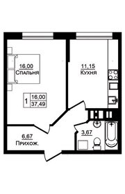 Квартира 37,5 м², 1-комнатная - изображение 1