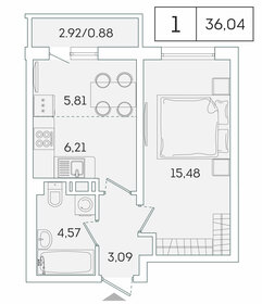 Квартира 36 м², 1-комнатная - изображение 1