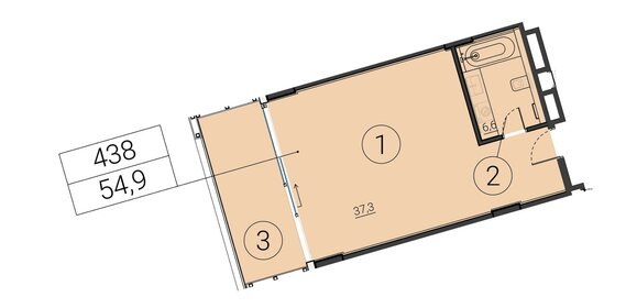 54,6 м², 1-комнатные апартаменты 98 280 000 ₽ - изображение 16