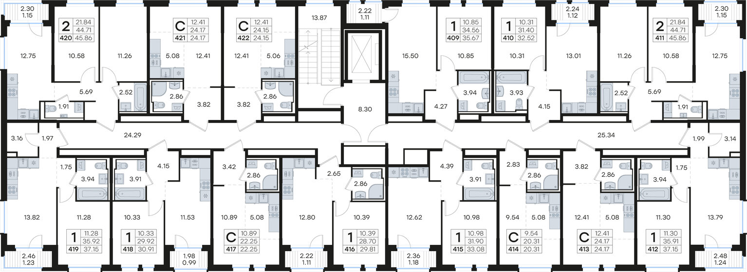 52 м², 1-комнатная квартира 6 500 000 ₽ - изображение 58