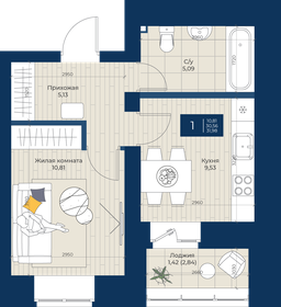 38 м², 2-комнатная квартира 2 170 000 ₽ - изображение 89