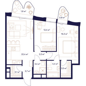 73,8 м², 2-комнатная квартира 37 985 600 ₽ - изображение 24