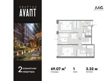 Квартира 69,1 м², 2-комнатная - изображение 1