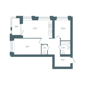 Квартира 63,6 м², 2-комнатная - изображение 1