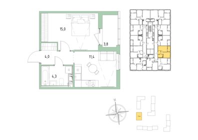 Квартира 36,6 м², 1-комнатная - изображение 1
