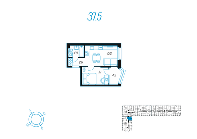 37,2 м², 1-комнатная квартира 5 500 000 ₽ - изображение 59