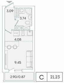 21,2 м², квартира-студия 3 997 479 ₽ - изображение 58