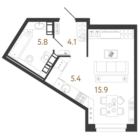 31,2 м², квартира-студия 11 815 727 ₽ - изображение 66