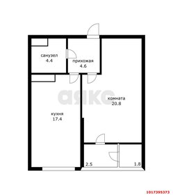 Квартира 47,2 м², 1-комнатная - изображение 1