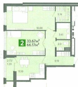 Квартира 66,2 м², 2-комнатная - изображение 2