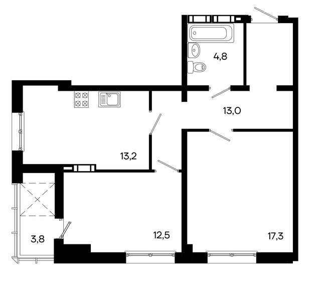 64,6 м², 2-комнатная квартира 10 013 000 ₽ - изображение 1