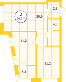 Квартира 52,3 м², 2-комнатная - изображение 2