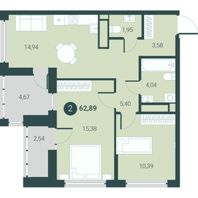 64 м², 2-комнатная квартира 6 500 000 ₽ - изображение 46