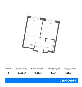 Квартира 34,6 м², 1-комнатная - изображение 1