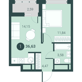 43,5 м², 1-комнатная квартира 4 570 000 ₽ - изображение 30