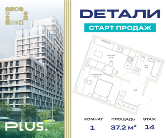 Квартира 37,2 м², 1-комнатная - изображение 1