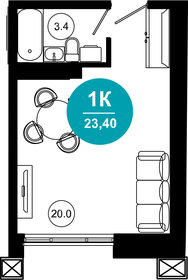 24 м², 1-комнатная квартира 5 100 000 ₽ - изображение 102