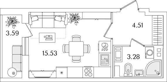 25,2 м², квартира-студия 6 776 247 ₽ - изображение 25