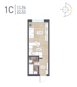 21,7 м², квартира-студия 2 587 832 ₽ - изображение 1