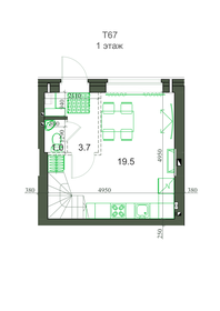 Квартира 67,4 м², 4-комнатная - изображение 1