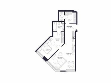 Квартира 66,9 м², 1-комнатная - изображение 1