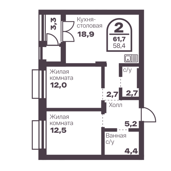 51 м², 2-комнатная квартира 9 100 000 ₽ - изображение 81