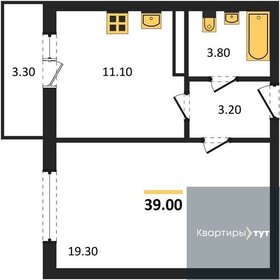 38,4 м², 1-комнатная квартира 3 744 000 ₽ - изображение 25