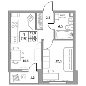 43 м², 2-комнатная квартира 4 399 000 ₽ - изображение 69