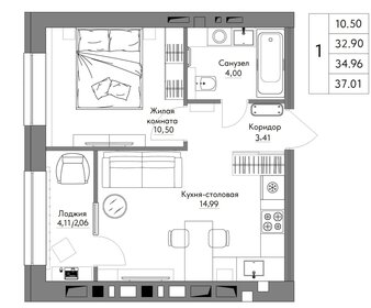 37,5 м², 1-комнатная квартира 3 964 950 ₽ - изображение 87