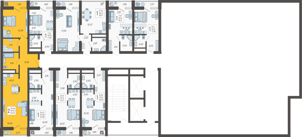 80 м², 2-комнатная квартира 22 000 000 ₽ - изображение 89