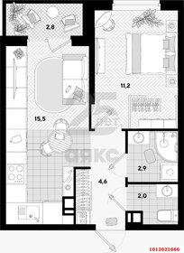 Квартира 41 м², 1-комнатная - изображение 1