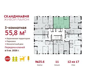 55 м², 3-комнатная квартира 16 314 221 ₽ - изображение 26