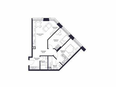 Квартира 73,7 м², 2-комнатная - изображение 1