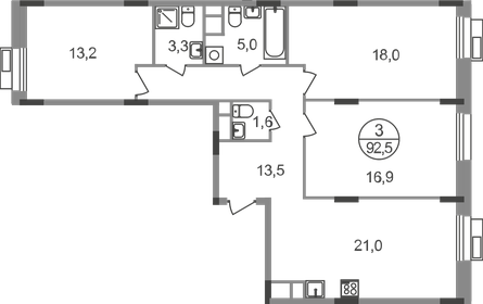 96 м², 3-комнатная квартира 42 750 000 ₽ - изображение 76
