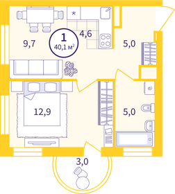 45 м², 2-комнатная квартира 3 500 000 ₽ - изображение 124