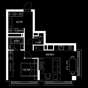 50,8 м², 1-комнатная квартира 38 608 000 ₽ - изображение 22