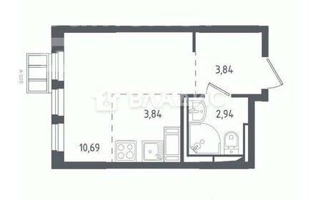 Квартира 23,4 м², студия - изображение 1