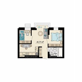 Квартира 41,7 м², 3-комнатная - изображение 1