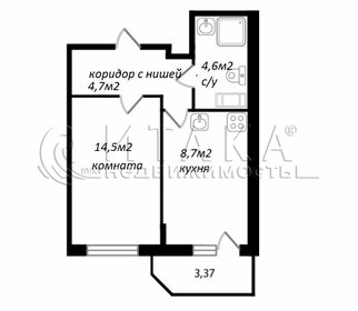 Квартира 32,5 м², 1-комнатная - изображение 1