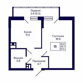 Квартира 41,3 м², 1-комнатная - изображение 1