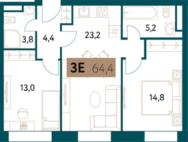 64,3 м², 3-комнатная квартира 41 275 864 ₽ - изображение 29