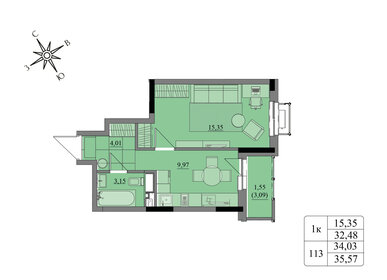 33,8 м², 1-комнатная квартира 3 100 000 ₽ - изображение 53