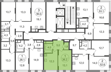 36,1 м², 1-комнатная квартира 10 612 161 ₽ - изображение 16