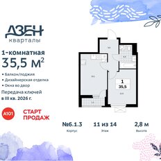 Квартира 35,5 м², 1-комнатная - изображение 3